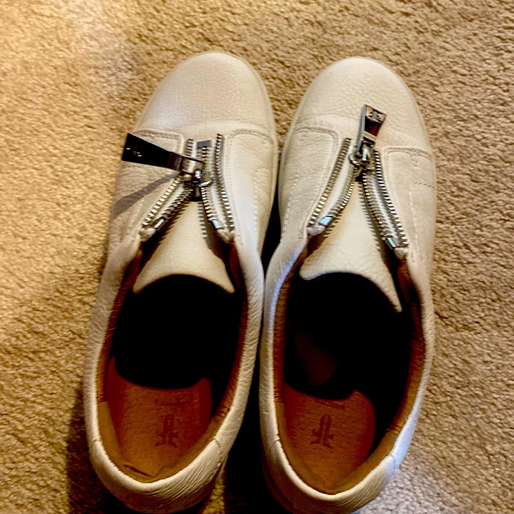 Slightly worn Frye slip ons